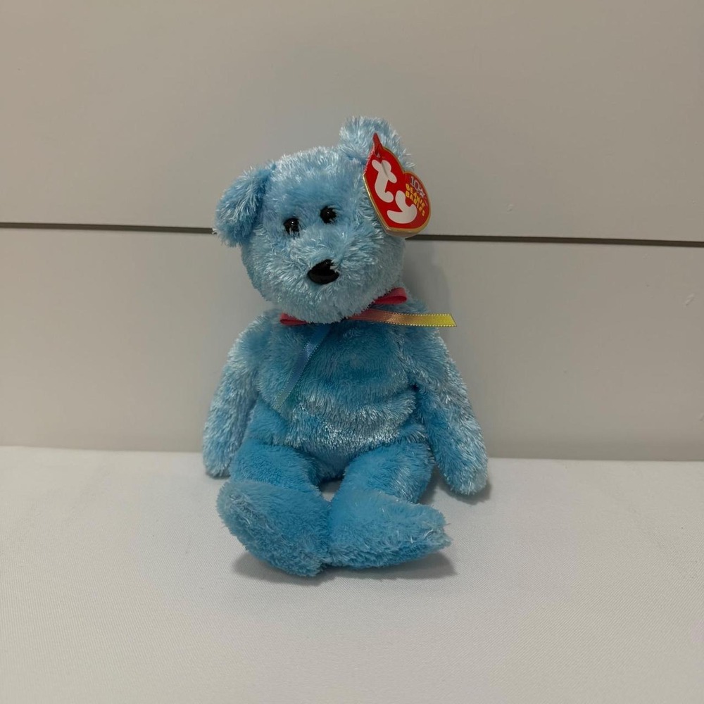 Ty Beanie Baby Sherbet the Bear Blue Plush 2002 Collectible with Tags